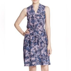 Rebecca Taylor Dress in Purple and Navy Floral